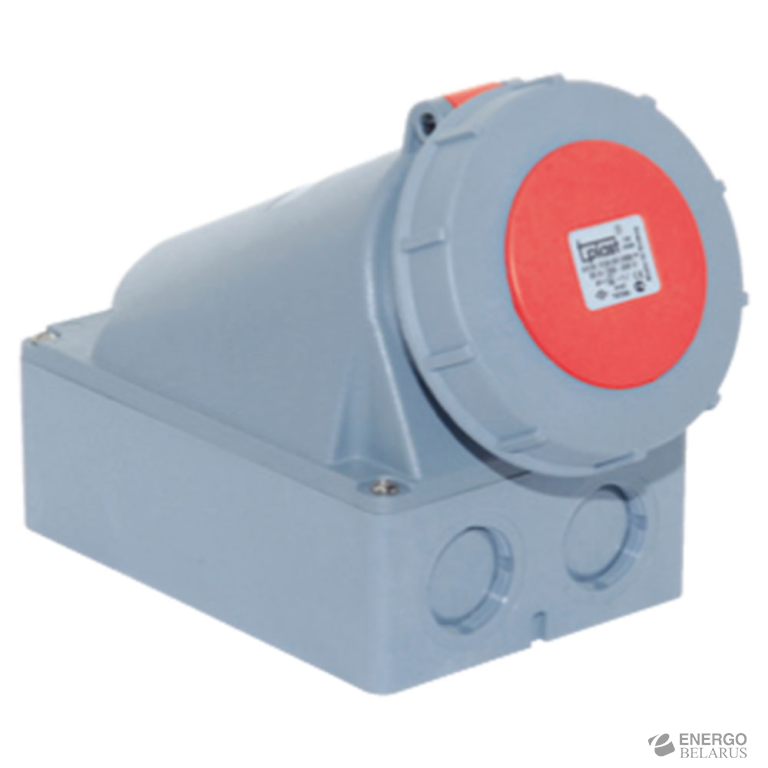 Розетка стационарная настенная (3P+PE+p) IP67 4x63A 3132-307-1600