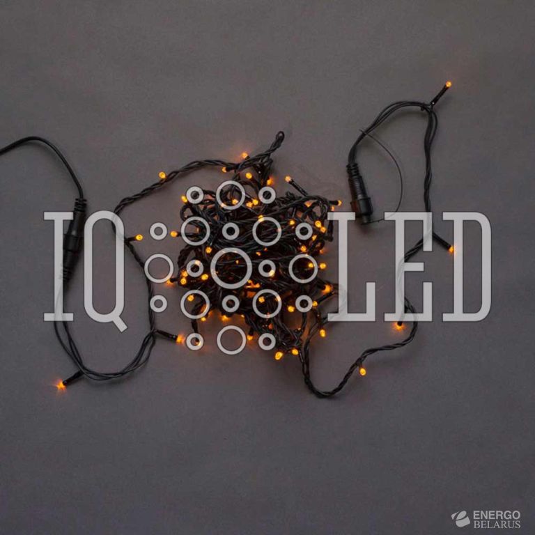 Гирлянда постоянного свечения 10M, 240V, желтая / черный провод, соединяемая (без силового шнура)
