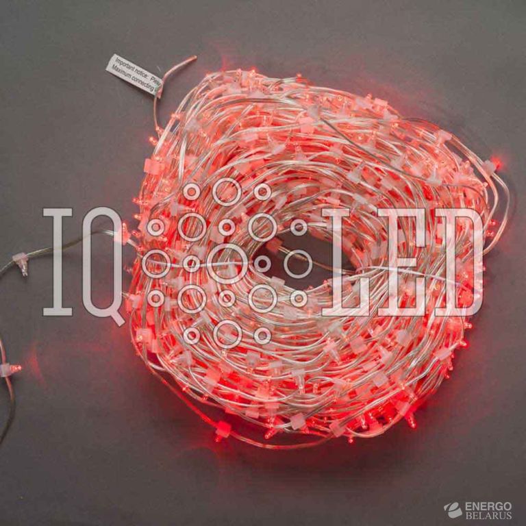 Гирлянда клип-лайт 12В, 15CM, 100M, WITH CLEAR CAP, красный/красный Flash, (с колпачком)
