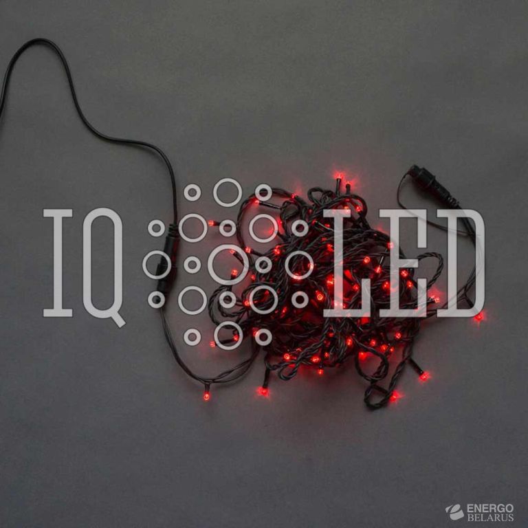 Гирлянда постоянного свечения 10M, 240V, красная / черный провод, соединяемая (без силового шнура)