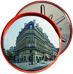 Зеркало обзорное круглое с козырьком из нержавеющей стали 600 мм уличное