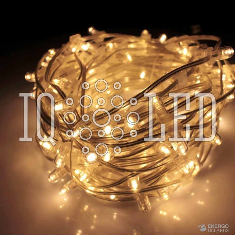 Гирлянда клип-лайт 12В, белый теплый, 30M, Светодиод. белый теплый Flash
