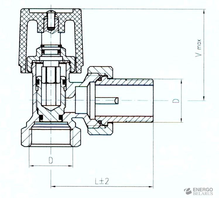 Вентиль радиаторный угловой VE-4233A