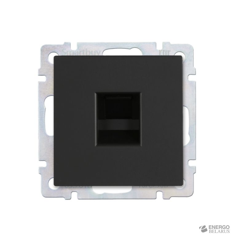 Розетка компьютерная RJ-45, черная, Smartbuy