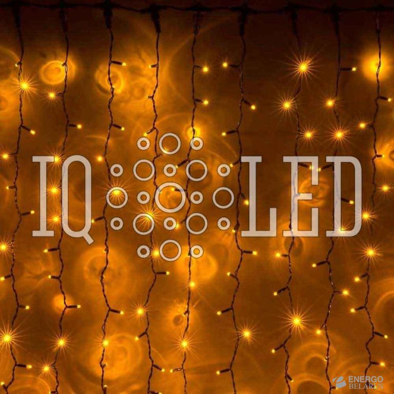 Дождь flash 240V, 2*1,5М (желтые светодиоды/черный провод)