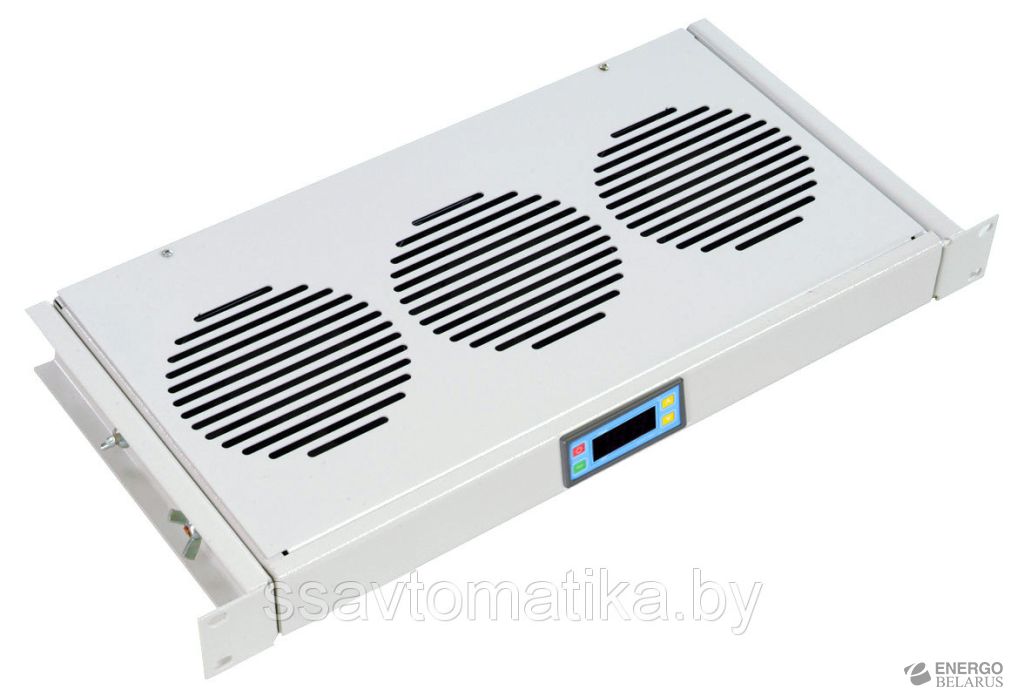 Модуль вентиляторный 19" 1U, 3 вентилятора, регул. глубина 200-310 мм с контроллером температуры