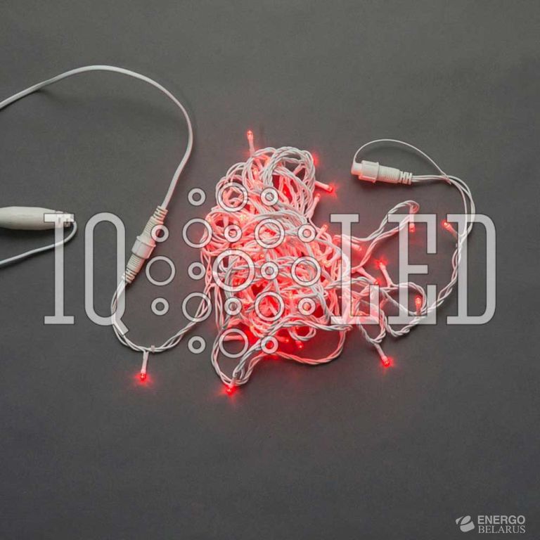 Гирлянда постоянного свечения 10M, 240V, красная / белый провод, соединяемая, (без силового шнура)