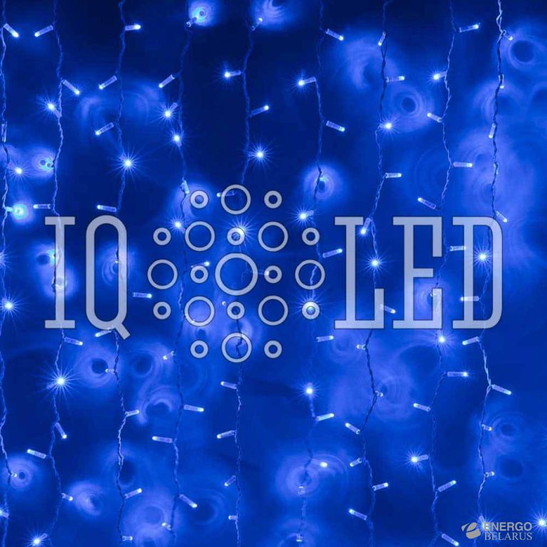 Дождь flash 240V, 2*6М (синие светодиоды/белый провод)