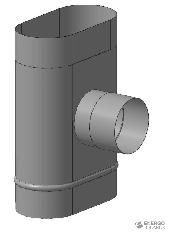 Тройник овальный 90 ф100*200 - 130*240