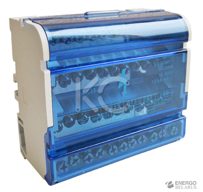 Нулевая шина на Дин-рейку в корпусе 4х7 групп КС