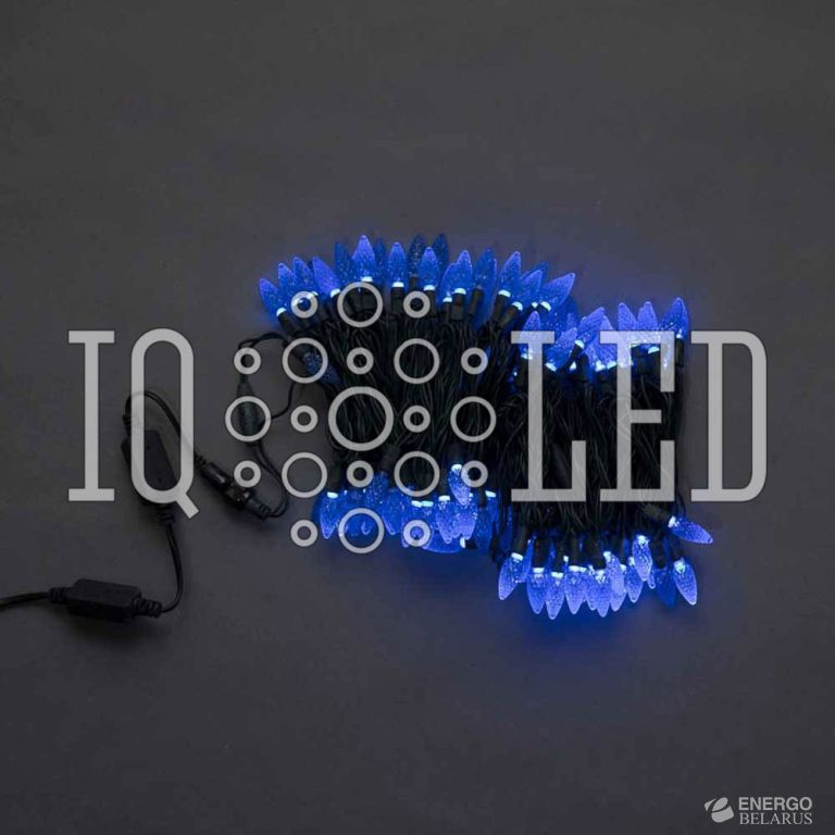 Гирлянда с насадками 240V, ягода, синий, влагозащ.