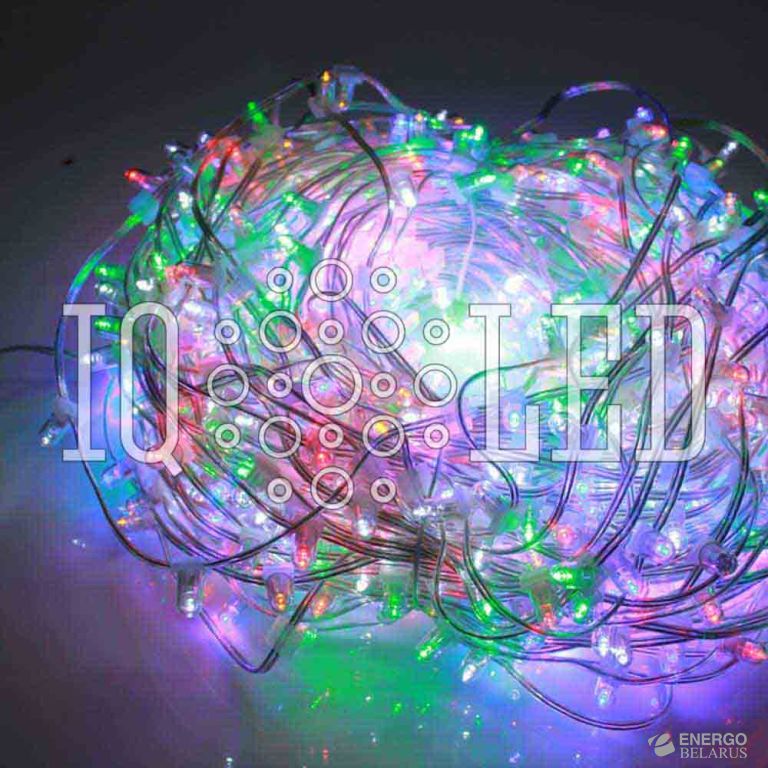 Гирлянда клип-лайт 12В, 15CM, 100M, WITH CLEAR CAP, мульти/белый Flash (с колпачком)