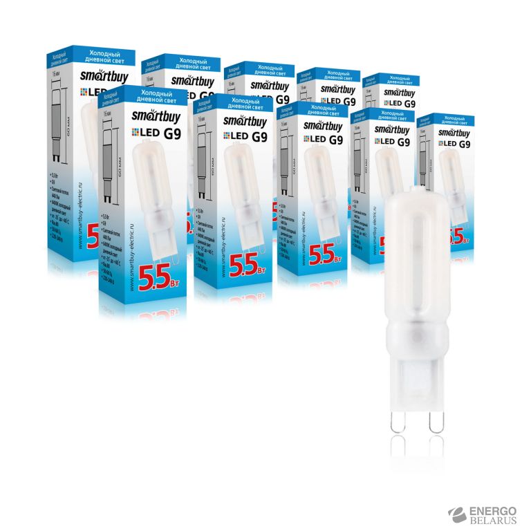 Лампа светодиодная (LED) Smartbuy-G9-5,5W/6400/G9