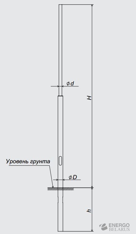 Опора металлическая консольная трубчатая прямостоечная ОМК-2-1-8.5