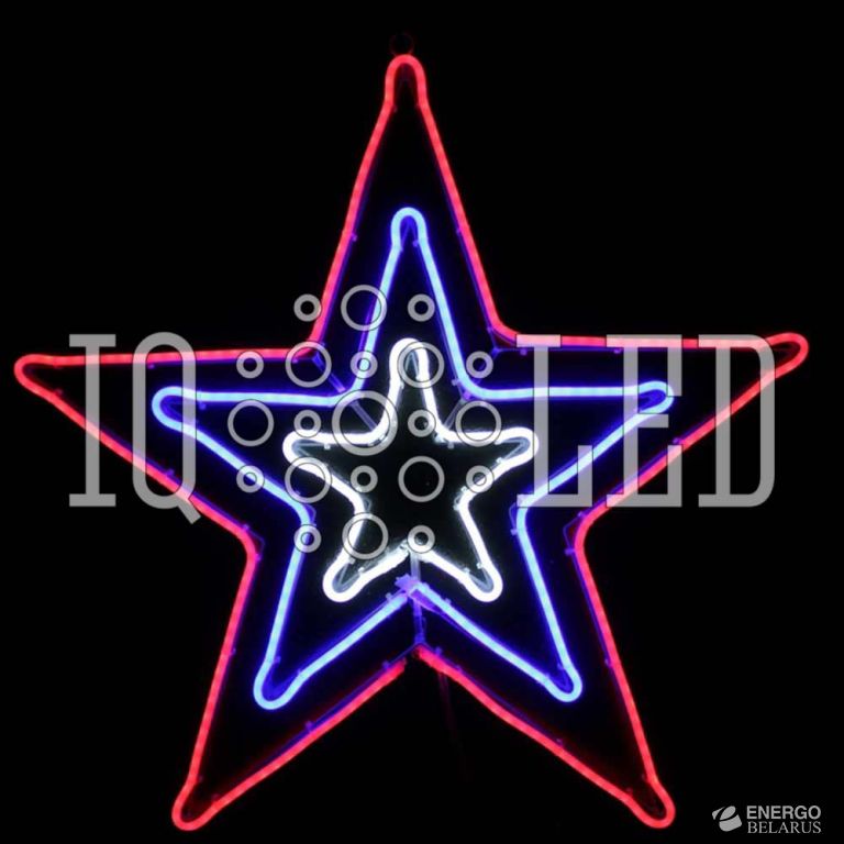 Звезда из леднеон-флекса, 83*83 см, мерцающая
