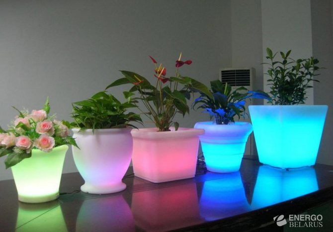 Кашпо с подсветкой