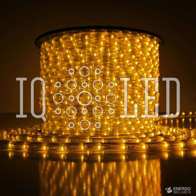 Дюралайт круглый 5W 100M 240V 77CM желтый, 16мм (8м)