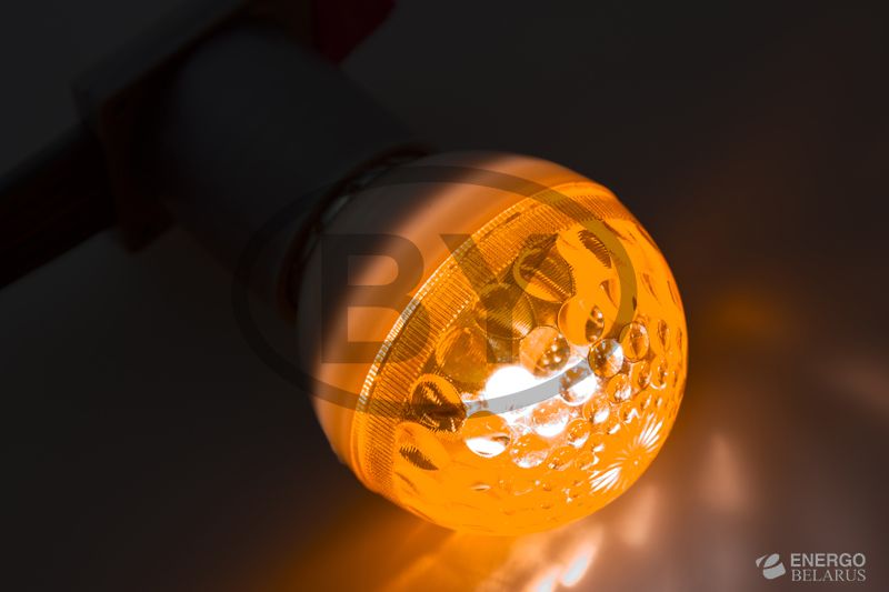 Лампа строб ксеноновая 411-121 E27, D50mm, оранжевая NEON-NIGHT