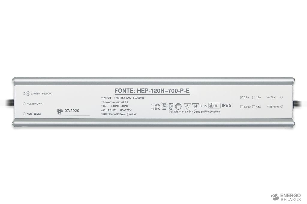 Источник питания Fonte HEP-120H-0,7-P-E-IP65