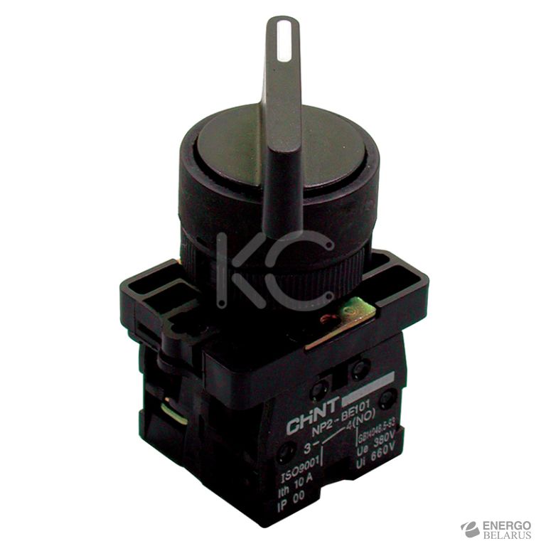 Переключатель NP2-EJ25, 2 положения с фиксацией, 1НЗ +1НО IP40 (CHINT)