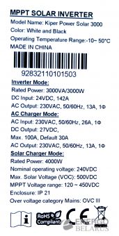 Инвертор Kiper Power Solar 3000 (3000VA/3000W)