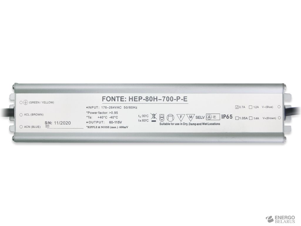 Источник питания Fonte HEP-80H-0,7-P-E-IP65