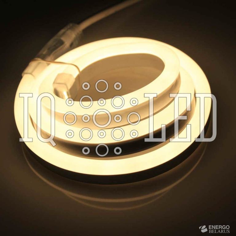 Неон SMD2835 220V, 120P белый теплый, 8х18мм, 1метр