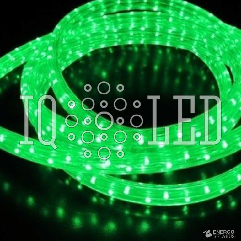 Дюралайт плоский 3W 100M 240V зеленый, 11*18 (2м)