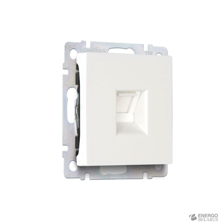 Розетка компьютерная RJ-45, белая, "Нептун" Smartbuy