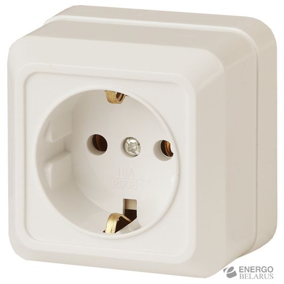 2-202-02 Intro Розетка 2P+E Schuko, 16А-250В, IP20, ОУ, Quadro, сл.кость
