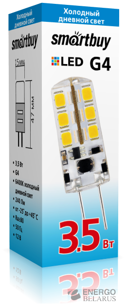 Лампа светодиодная (LED) Smartbuy-G4-3_5W/6400/G4