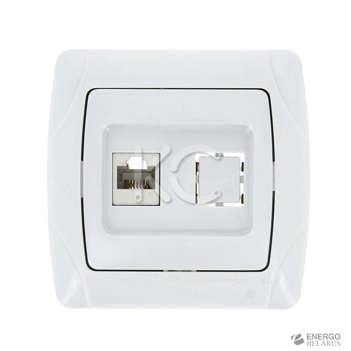 Розетка RJ-45 1-местная Мадрид бел. EKF