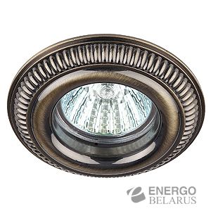 KL51 SB Светильник ЭРА антик "объём"  MR16,12V/220V, 50W  бронза (100/2400)