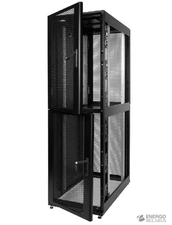 Шкаф 46U (600x1000) 2 секции, дверь перфор. 2 шт., чёрный