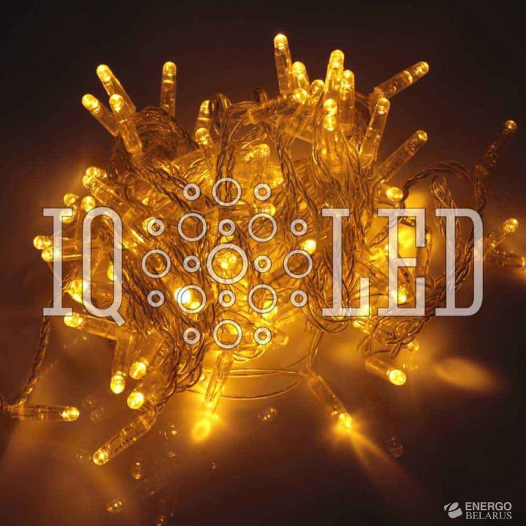 Гирлянда постоянного свечения 20M, 240V, желтая / прозрачный пр, соединяемая (без силового шнура) (с колпачком)