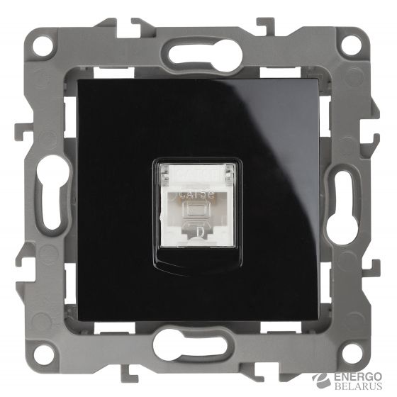 12-3107-06 ЭРА Розетка информационная RJ45, IP20, Эра12, чёрный