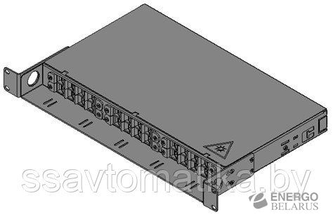Оптический бокс (кросс) 19" с полкой (площадкой), 1U, до 24 портов, черный