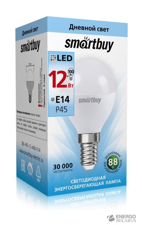 Лампа светодиодная (LED) Smartbuy-P45-12W/4000/E14