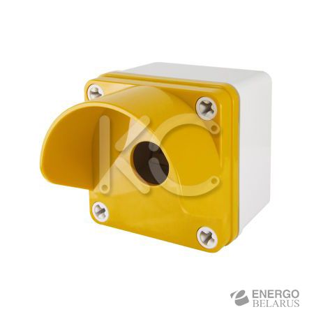 Корпус КП101 c козырьком для кнопок 1 место IP66 ABS желтый КС