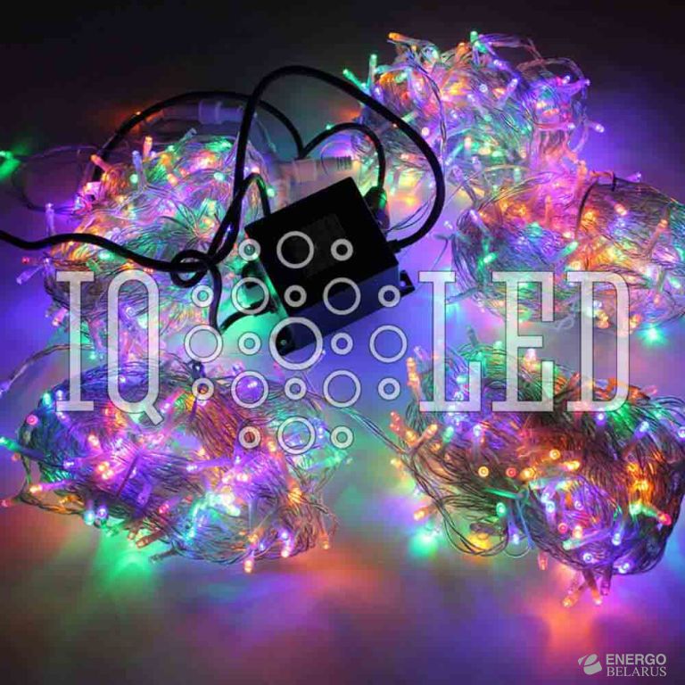 Спайдер лучевой гирлянда 24В, 20M*5, 5 нит. мульти. на прозр. пров. 230V, 60W трансф.