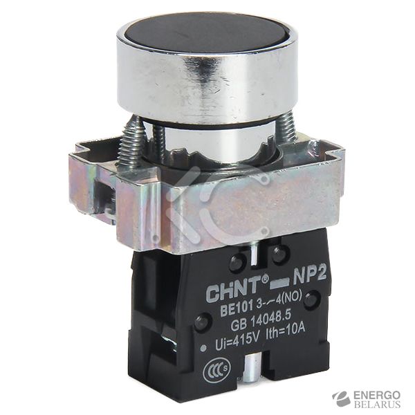 Кнопка управления NP2-BA25 без подсветки черная , 1НЗ +1НО IP40 (CHINT)