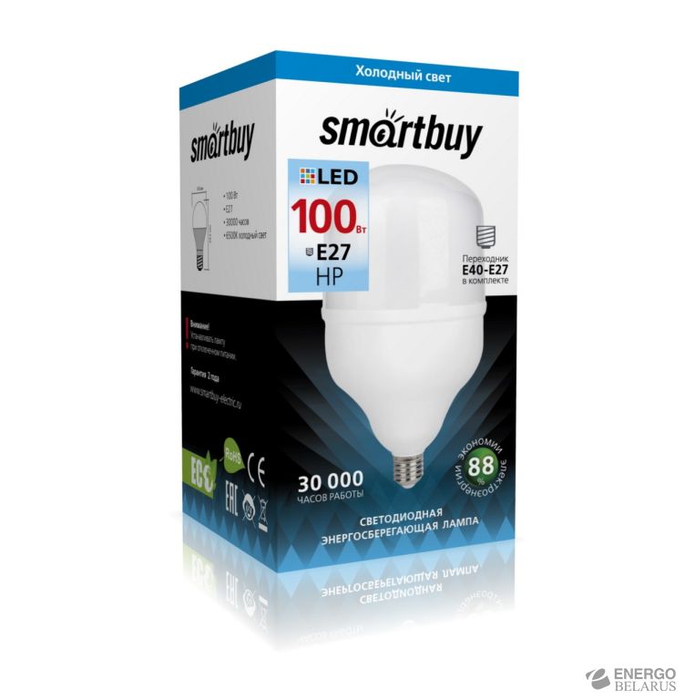 Лампа светодиодная (LED) Smartbuy-HP-100W/6500/E27