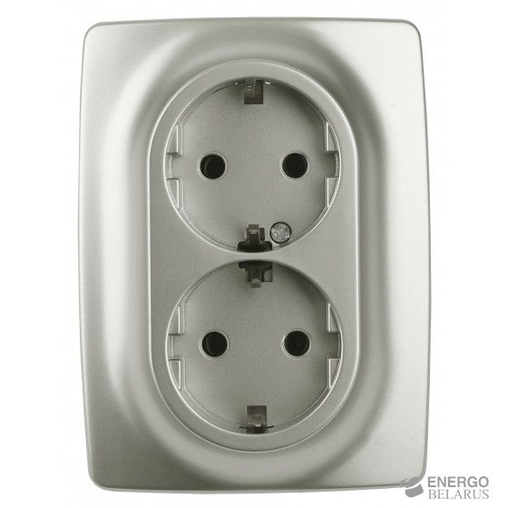 12-2106-15 ЭРА Розетка 2X2P+E Schuko, 16A-250В, IP20, Эра12, перламутр