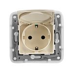 Розетка с крышкой слоновая кость (IP44) 672332