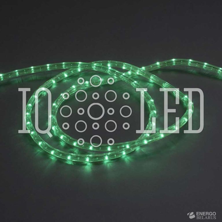 Дюралайт круглый 2W 220V 100M 3.3CM зеленый, кратность резки 2,38М