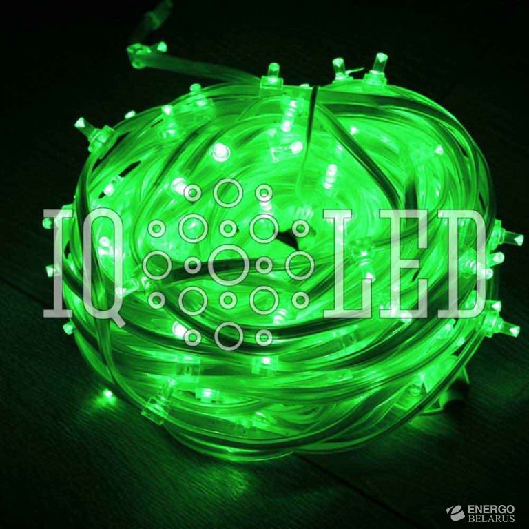 Гирлянда клип-лайт 12В, 20M, Светодиод. зеленая