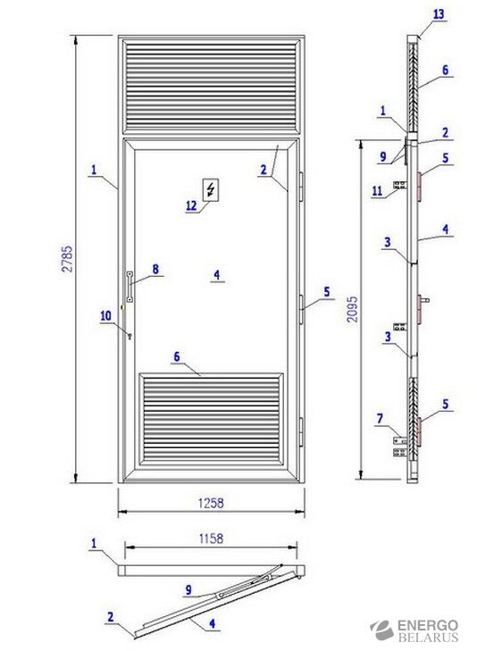 Двери металлические трансформаторных подстанций