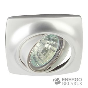 KL63A PS Светильник ЭРА литой пов. MR16,12V/220V, 50W перламутровое серебро (100/1200)