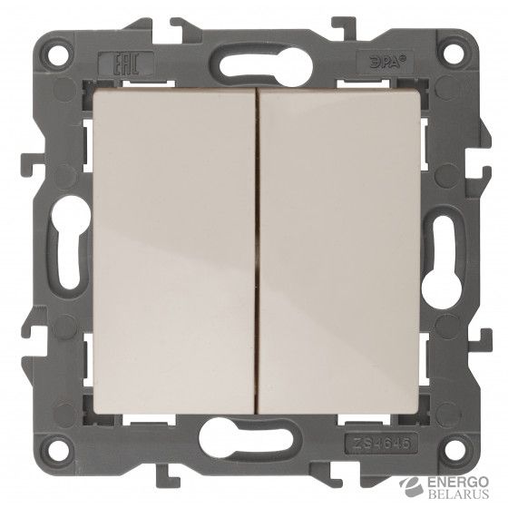 14-1106-02 ЭРА Переключатель двойной, 10АХ-250В, IP20, Эра Elegance, сл.кость