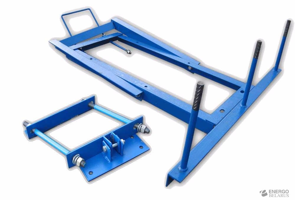 Комплект монтажных частей КМЧ 3 (подрамник ПГ-1 шт и узел крепления привода М5В -1 шт,труба ДУ-25L-5000 3 шт, подставной штырь М12Б- 1 шт)